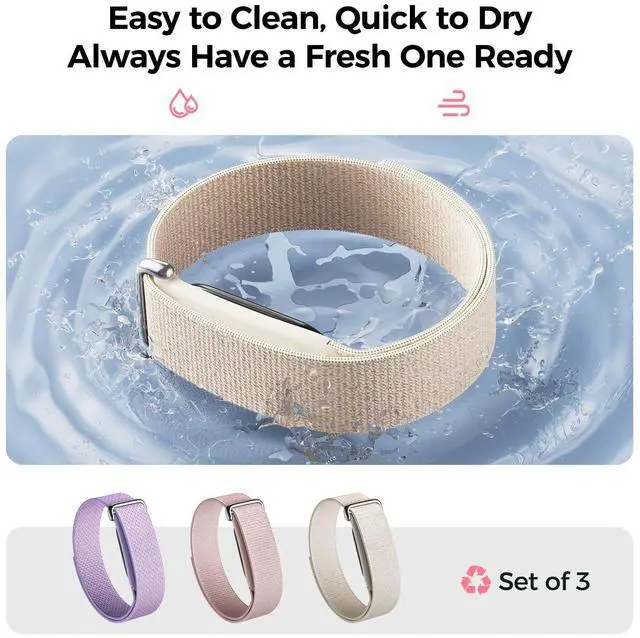 Alt view image 7 of 7 - 3-Pack Nylon Loop Bands Compatible with Google Fitbit Air | Soft & Breathable Nylon, Lightweight for Sport,Sleep & Daily, Adjustable Hook & Loop Closure, Secure Fit for Women & Men