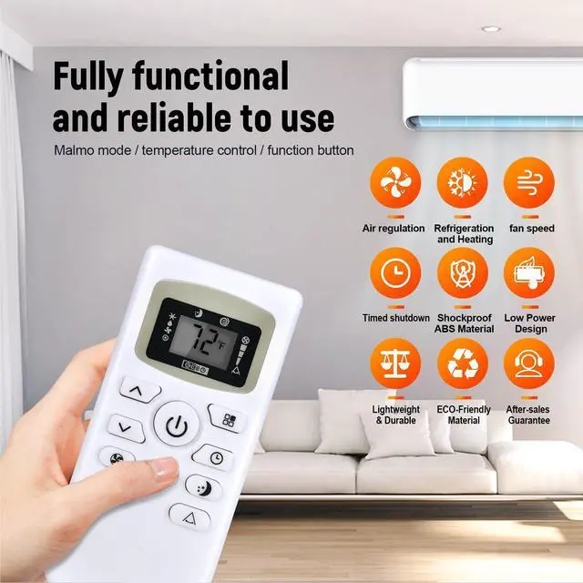 Alt view image 5 of 7 - New AC Replacement Remote Control fit for Black+Decker BPACT12WT BPACT14HWT BPACT14WT BPACT08WT BPACT10WT BPACT12HWT Portable Air Conditioner