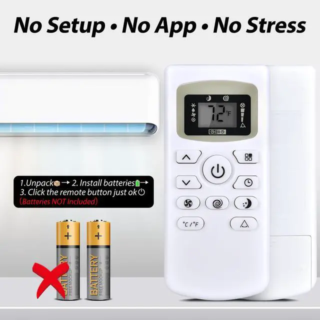Alt view image 7 of 7 - New AC Replacement Remote Control fit for Black+Decker BPACT12WT BPACT14HWT BPACT14WT BPACT08WT BPACT10WT BPACT12HWT Portable Air Conditioner