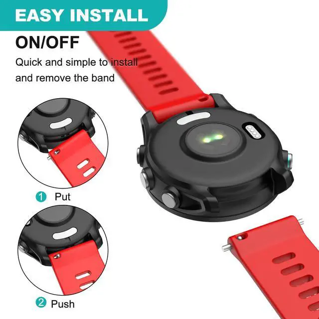 Alt view image 6 of 7 - Watch Band for Garmin Forerunner 255/265/Vivoactive 4/Venu 2 | 22mm Silicone Watch Bands for Garmin Vivoactive 4/Forerunner 255/265 Music/Venu 2