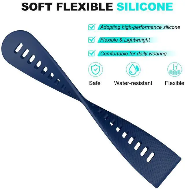 Alt view image 3 of 7 - Watch Band for Garmin Forerunner 255/265/Vivoactive 4/Venu 2 | 22mm Silicone Watch Bands for Garmin Vivoactive 4/Forerunner 255/265 Music/Venu 2