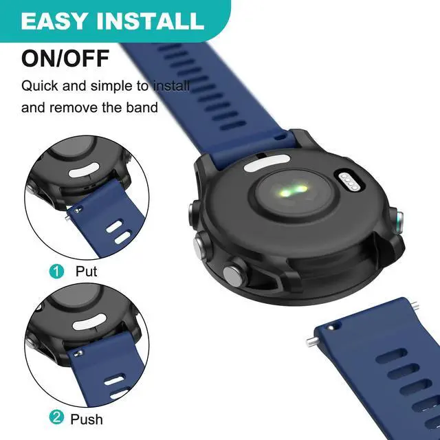 Alt view image 6 of 7 - Watch Band for Garmin Forerunner 255/265/Vivoactive 4/Venu 2 | 22mm Silicone Watch Bands for Garmin Vivoactive 4/Forerunner 255/265 Music/Venu 2