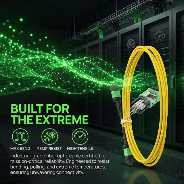 Alt view image 2 of 6 - 40G MPO Fiber Optic Patch Cord 3m Single-mode 12 Cores UPC Type-B Sequence | High-Speed 40G, Female to Female Connector
