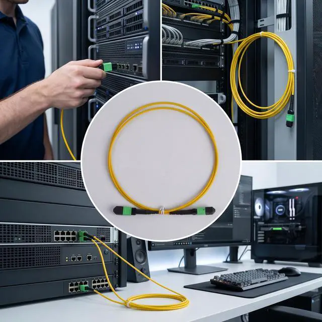 Alt view image 6 of 6 - 40G MPO Fiber Optic Patch Cord 3m Single-mode 12 Cores UPC Type-B Sequence | High-Speed 40G, Female to Female Connector