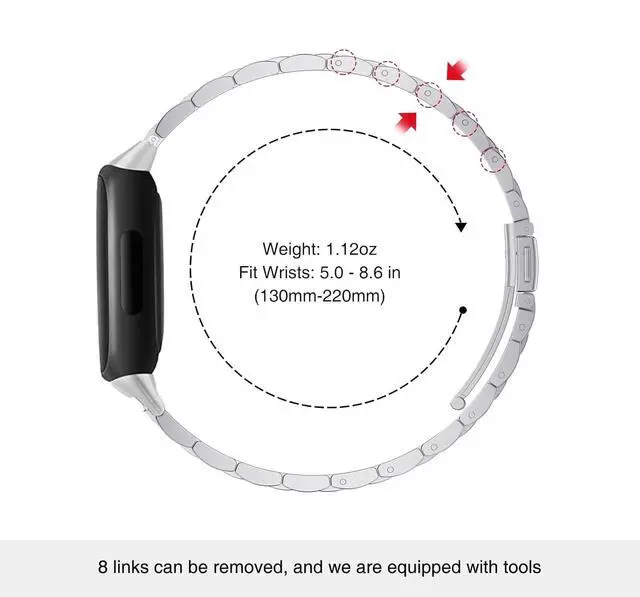 Alt view image 2 of 5 - Metal Band | Compatible with fitbit inspire 3, for fitbit inspire 3 bands,for women
