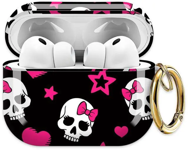 Main image of for AirPods Pro 3 Case (2025)Cute Cover Compatible with AirPod Pro 3rd Generation with Rose Gold Keychain Headphone Cases for Women(Pink Skull)