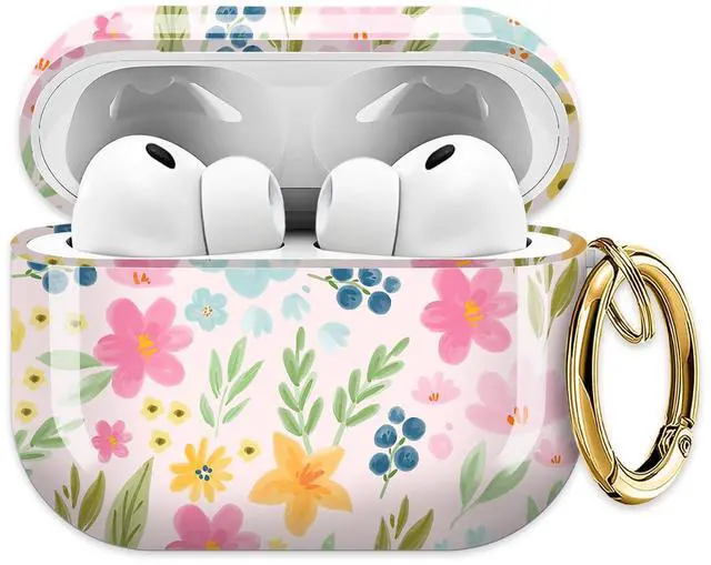 Main image of for AirPods Pro 3 Case (2025)Cute Cover Compatible with AirPod Pro 3rd Generation with Rose Gold Keychain Headphone Cases for Women(Beautiful Flowers)