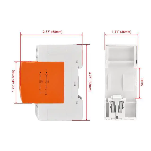 Alt view image 2 of 6 - Surge Protective Device, LYD1-C40/385, 2P 385V 20KA, Fire-Proof, Low-Voltage Arrester, 35mm DIN Rail Mounting