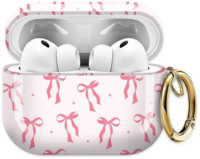 Main image of for AirPods Pro 3 Case (2025)Cute Cover Compatible with AirPod Pro 3rd Generation with Rose Gold Keychain Headphone Cases for Women(Pink Bow)