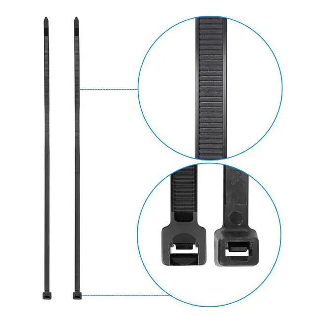 Alt view image 3 of 6 - Black Zip Ties 6 Inch 40 Lbs UV resistant Cable Ties 1000 Pack | Self-locking,Width 0.14",Max Bundle Diameter 1.37",Industrial Grade,fireproof,Heavy duty,For indoor and outdoor