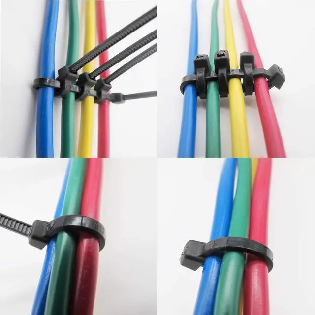 Alt view image 6 of 6 - Black Zip Ties 6 Inch 40 Lbs UV resistant Cable Ties 1000 Pack | Self-locking,Width 0.14",Max Bundle Diameter 1.37",Industrial Grade,fireproof,Heavy duty,For indoor and outdoor