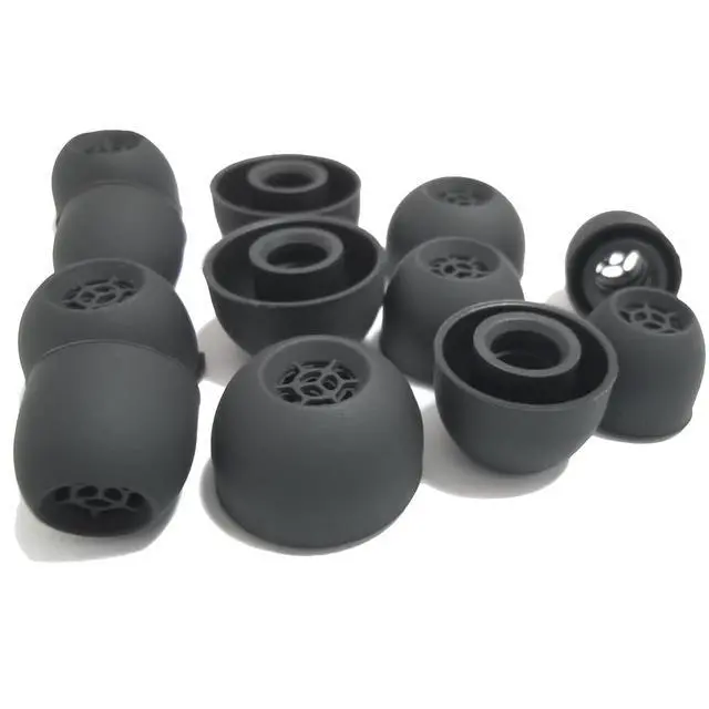 Alt view image 2 of 4 - Silicone Replacement Earbuds Tips for Sennheiser IE900 IE600 IE300 IE200 | 6 Pairs L/M/S, Noise Isolating, Secure Fit, Soft Silicone Tips for Sennheiser IE Series, Black