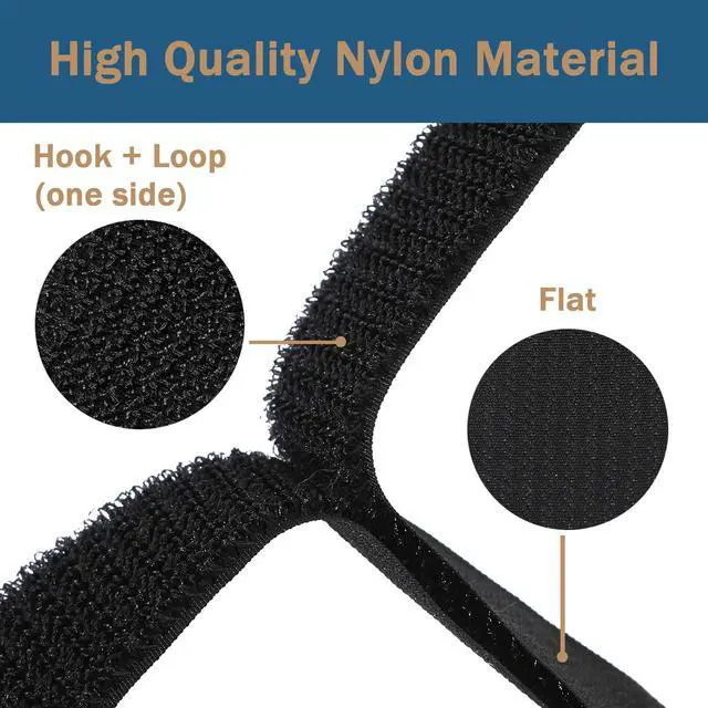Alt view image 3 of 6 - 2"x16ft Hook and Loop Cable Securing Straps with 15 Buckles- Black | Free CLength | Adjustable | Reusable Fastening Cable Ties, 2 Inch Wide Cinch Strap for Wire, Cord Wraps, Cable Management
