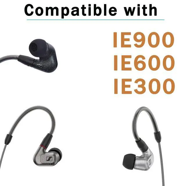 Alt view image 4 of 4 - Silicone Replacement Earbuds Tips for Sennheiser IE900 IE600 IE300 IE200 | 6 Pairs L/M/S, Noise Isolating, Secure Fit, Soft Silicone Tips for Sennheiser IE Series, Black