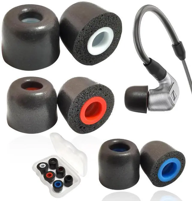 Main image of Memory Foam Replacement Ear Tips for Sennheiser IE900 IE600 IE300 IE200 | Noise Isolating Soft Memory Foam Tips for Sennheiser IE Earbuds, Comfort Fit, 3 Pairs Sizes L/M/S