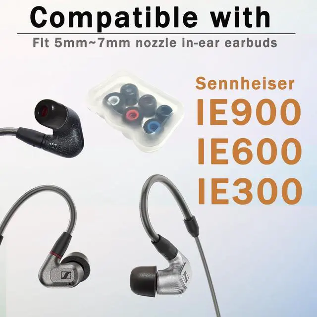 Alt view image 5 of 5 - Memory Foam Replacement Ear Tips for Sennheiser IE900 IE600 IE300 IE200 | Noise Isolating Soft Memory Foam Tips for Sennheiser IE Earbuds, Comfort Fit, 3 Pairs Sizes L/M/S