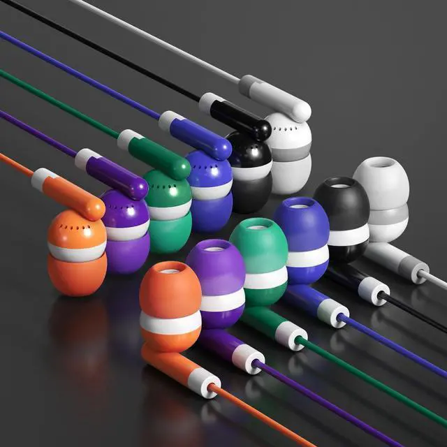 Alt view image 4 of 6 - Earbud Headphones Bulk 12 Pack Multicolored Wired Earphones SPT-12MX Individually Wrapped Ear Buds Muti Packs for Kids School Classroom Students