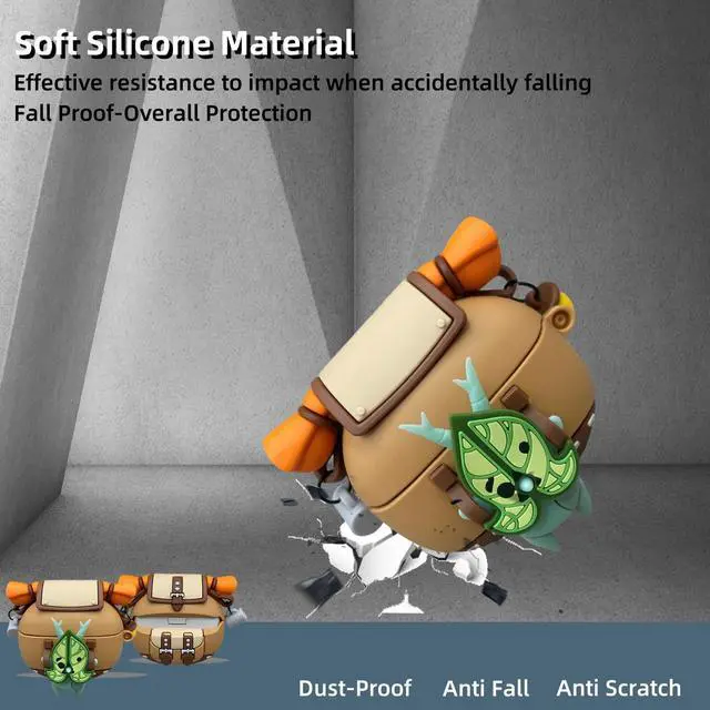 Alt view image 2 of 6 - Cute Korok Case Compatible with Bose Ultra Open Earbuds with Keychain | 3D Cartoon Anime Soft Silicone Yahaha Protective Cover for Bose Ultra Open with Cleaning Kit