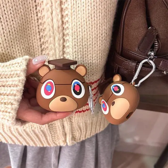Alt view image 3 of 7 - Case Compatible with Airpods Pro/Pro2, Cute Kawaii Love Bear Design Earbuds Cover, Kids Boys Girls Portable Accessories Soft Silicone Wireless Earphone Shockproof Protector for Gifts