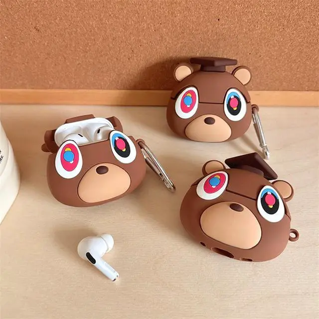Alt view image 4 of 7 - Case Compatible with Airpods Pro/Pro2, Cute Kawaii Love Bear Design Earbuds Cover, Kids Boys Girls Portable Accessories Soft Silicone Wireless Earphone Shockproof Protector for Gifts