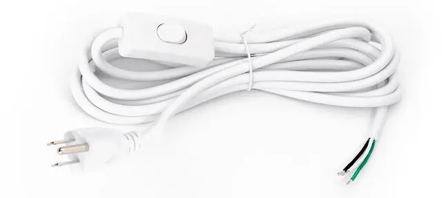 Main image of Track Lighting Plug Cord 10FT White, 3 Prong