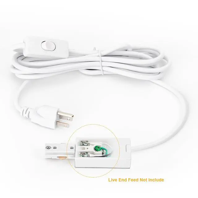 Alt view image 3 of 4 - Track Lighting Plug Cord 10FT White, 3 Prong