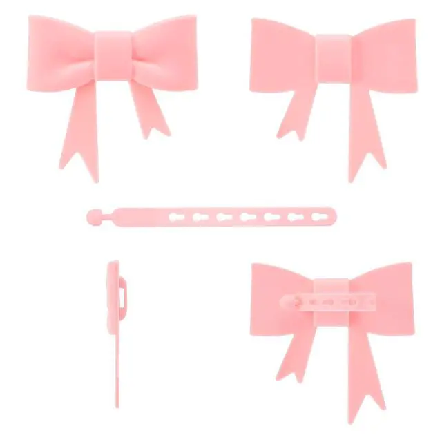 Alt view image 2 of 6 - Silicone Bow Headphone Decor Accessories, 4 Pack 3D Cute Earphone Accessories for Women Girls, Gamer Gift for Christmas,Cute Headphone Decorations for Girls-Pink & Rose