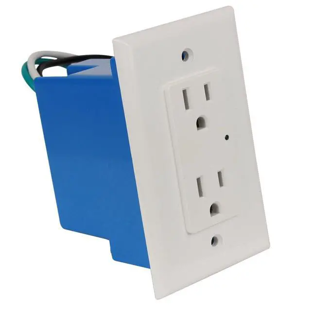 Alt view image 2 of 6 - Element-Hz Power Series In-Wall Single Gang Surge Protector w/Retrofit Backbox, 1800 Joules, White