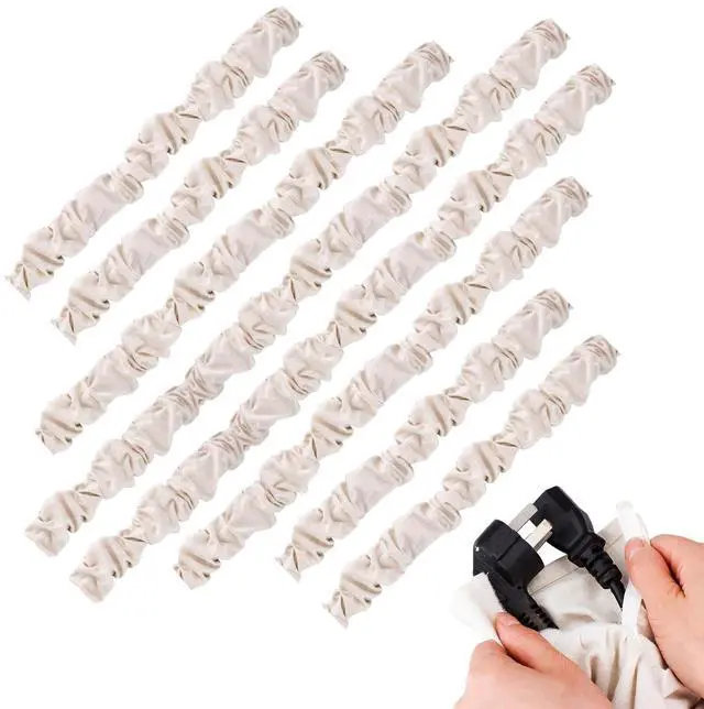 Main image of 8Pcs Fabric Cord Cover for Electric Wire 2Pcs 6 Ft, 2Pcs 4Ft, 4Pcs 2.6Ft | Faux Silk Fabric Cover Sleeve Lighting Wire Cord Cover for Lamps Light Fixtures Lighting Wires Cable Management