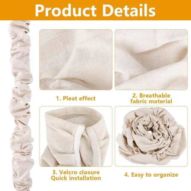 Alt view image 3 of 6 - 8Pcs Fabric Cord Cover for Electric Wire 2Pcs 6 Ft, 2Pcs 4Ft, 4Pcs 2.6Ft | Faux Silk Fabric Cover Sleeve Lighting Wire Cord Cover for Lamps Light Fixtures Lighting Wires Cable Management