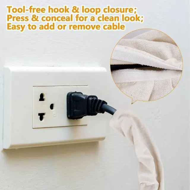 Alt view image 4 of 6 - 8Pcs Fabric Cord Cover for Electric Wire 2Pcs 6 Ft, 2Pcs 4Ft, 4Pcs 2.6Ft | Faux Silk Fabric Cover Sleeve Lighting Wire Cord Cover for Lamps Light Fixtures Lighting Wires Cable Management