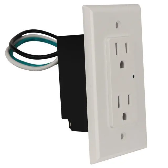 Alt view image 6 of 6 - Element-Hz Power Series In-Wall Single Gang Surge Protector w/Retrofit Backbox, 1800 Joules, White