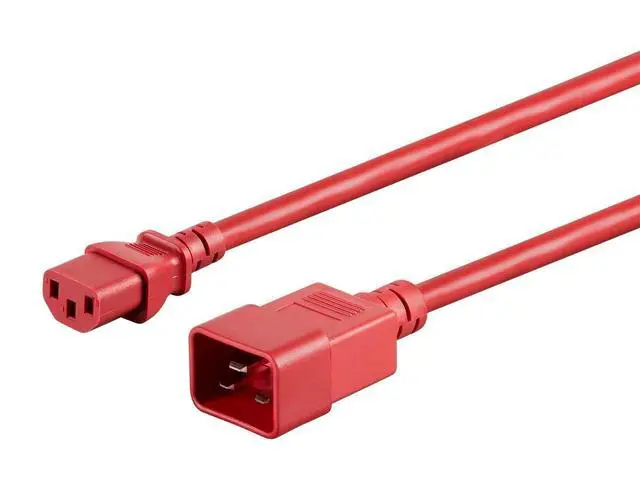 Alt view image 2 of 6 - Power Cable/Cord - 6 Feet - Red | 14AWG for PDU 15A (IEC 60320 C13 to IEC 60320 C20)
