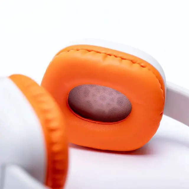 Alt view image 2 of 7 - AP-400 WonderEars Kids Headphone with Microphone, TRRS, Orange
