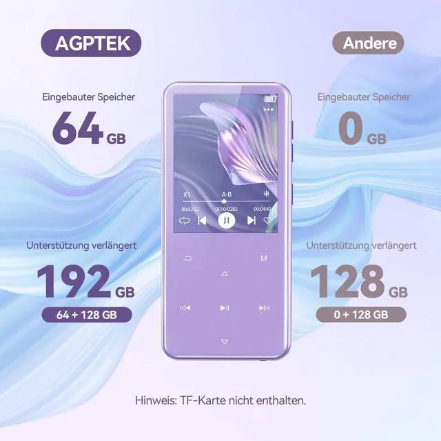 Alt view image 4 of 7 - M3 Purple MP3 Player with 2.4 inch Purple Case