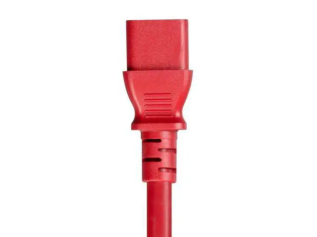 Alt view image 3 of 6 - Power Cable/Cord - 6 Feet - Red | 14AWG for PDU 15A (IEC 60320 C13 to IEC 60320 C20)
