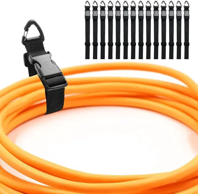 Main image of 14 Pack 17 Inch Adjustable Extension Cord Holder Organizer with Triangle Buckle Heavy Duty Cable Organizer Versatile Tools Storage Strap Holder for Garage Storage Organization Supplies