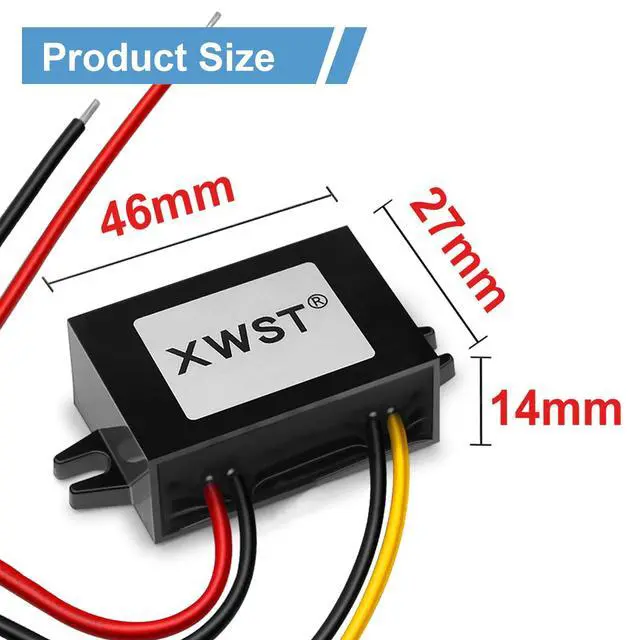 Alt view image 3 of 7 - DC DC Converter Reducer 20-90v 24v 36v 48v 60v 72v to 12v DC Converter Step Down Buck 1A 12v dc Voltage Regulator for Golf Cart Car Device (XW-2090-12-1A)