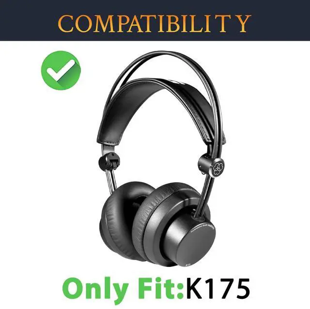 Alt view image 2 of 6 - 80mm Cooling Gel Earpads Replacement for AKG Pro Audio K175 Headphones, Ear Pads Cushions with Ice Silk Fabric, Noise Isolation Foam - K175 CG Black