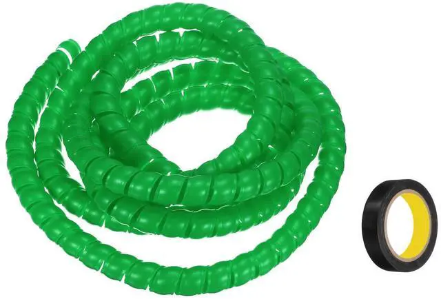 Main image of Spiral Cable Wrap 9.8ft/3.0M 20mm Cable Management Sleeve PP Insulation Cord Organizer for Computer Wire Power Cable Gas Pipe Green with Tape