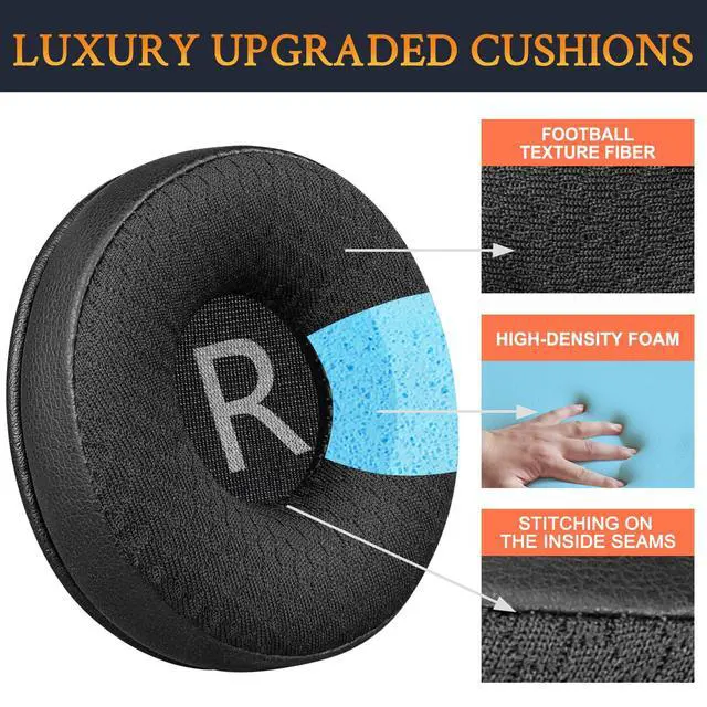Alt view image 3 of 6 - 60mm Ear Pads Replacement for Plantronics HW510/HW520, Audio 310/345/476/628, Earpads for Poly Blackwire C210/C220/C310/C320/C325/C3200/C3210/C3220/C3225, Cushions with Durable Mesh Fabric