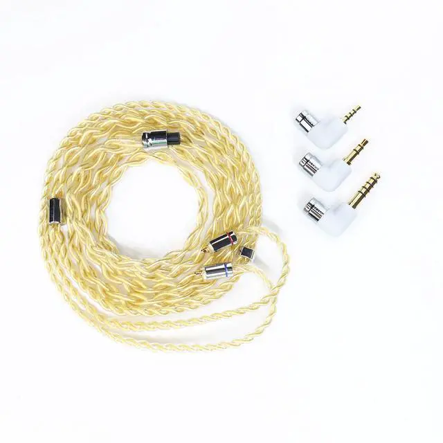 Alt view image 2 of 6 - A3 Pure Earphone Cable 2.5/3.5/4.4mm 3in1 Plug 4 Cores 288 Strands Silver-Plated 7N OCC Copper 2pin/MMCX/QDC Detachable Earbuds Cable, IEM Replacement Upgrade Cable (QDC Straight)