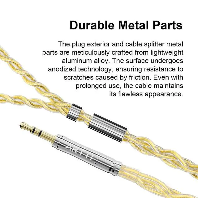 Alt view image 4 of 6 - A3 Pure Earphone Cable 2.5/3.5/4.4mm 3in1 Plug 4 Cores 288 Strands Silver-Plated 7N OCC Copper 2pin/MMCX/QDC Detachable Earbuds Cable, IEM Replacement Upgrade Cable (QDC Straight)