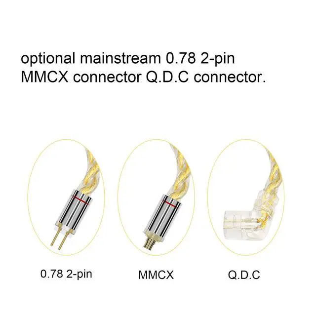 Alt view image 6 of 6 - A3 Pure Earphone Cable 2.5/3.5/4.4mm 3in1 Plug 4 Cores 288 Strands Silver-Plated 7N OCC Copper 2pin/MMCX/QDC Detachable Earbuds Cable, IEM Replacement Upgrade Cable (QDC Straight)