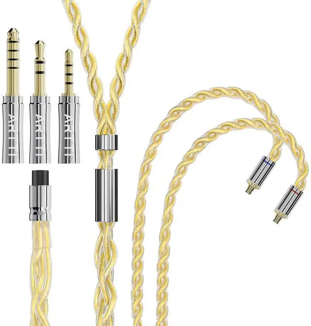 Main image of A3 Pure Earphone Cable 2.5/3.5/4.4mm 3in1 Plug 4 Cores 288 Strands Silver-Plated 7N OCC Copper 2pin/MMCX/QDC Detachable Earbuds Cable, IEM Replacement Upgrade Cable (MMCX Straight)