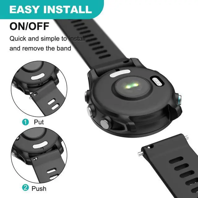 Alt view image 6 of 7 - Watch Band for Garmin Forerunner 255/265/Vivoactive 4/Venu 2 | 22mm Silicone Watch Bands for Garmin Vivoactive 4/Forerunner 255/265 Music/Venu 2