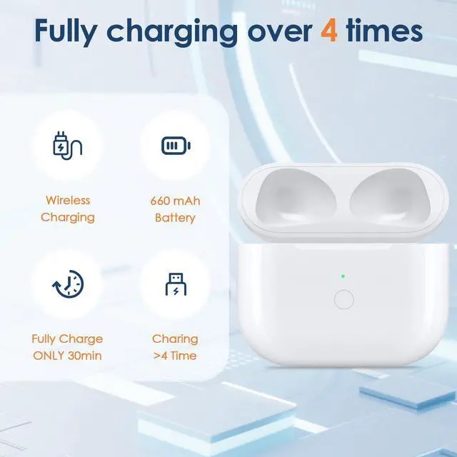 Alt view image 5 of 7 - Wireless Charging Case for Air Pod 3rd | Lightning Port, Bluetooth Pairing Sync Button, Built-in 660 mAh Battery, Replacement Case Only