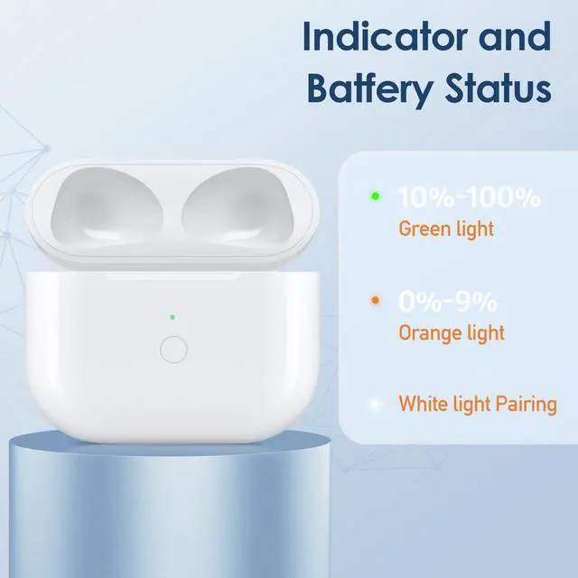 Alt view image 6 of 7 - Wireless Charging Case for Air Pod 3rd | Lightning Port, Bluetooth Pairing Sync Button, Built-in 660 mAh Battery, Replacement Case Only