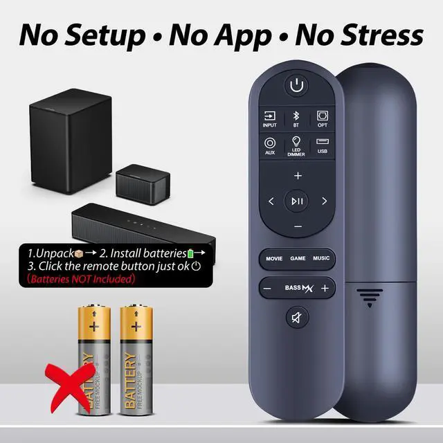Alt view image 6 of 7 - New Soundbar Remote Replacemen for ULTIMEA 2.1ch Mini Sound Bar Solo B30 Pro