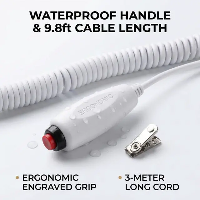 Alt view image 5 of 6 - Push Cord Nurse Call Cord with Clip, 9.8ft Long Push Cord Cable with Bed Sheet Clip with Bed Sheet Clip for Nurse Station, 6.35mm Interface Replacement Nurse Call